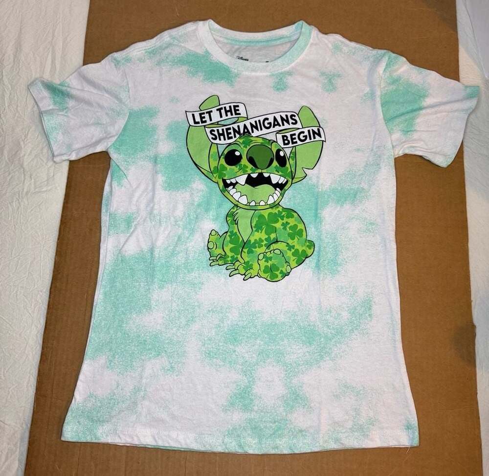Disney Stitch Let The Shenanigans Begin Clover Tie-Dye XXS